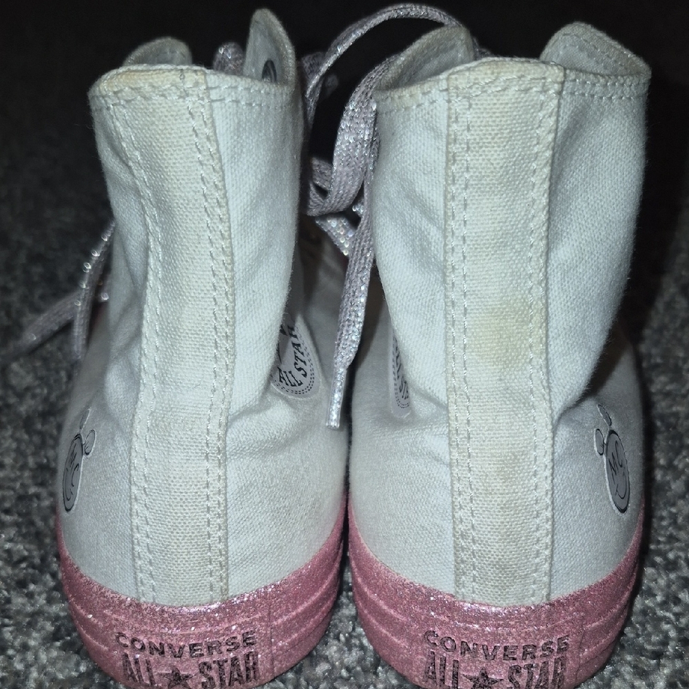 Converse Miley Cyrus High-Top Sneakers - White and Pink Glitter - Picture 5 of 5